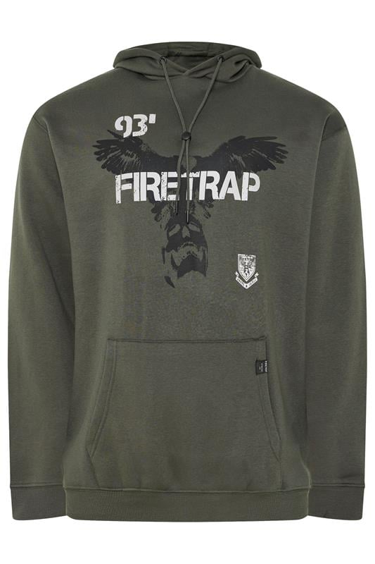 FIRETRAP Big & Tall Khaki Green Hawk Hoodie | BadRhino 2