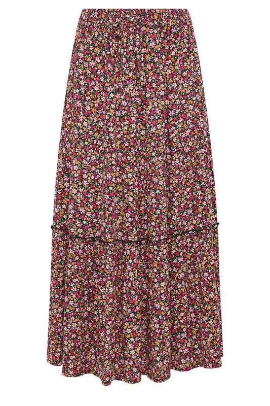 M&Co Petite Pink Ditsy Floral Maxi Skirt | M&Co 5