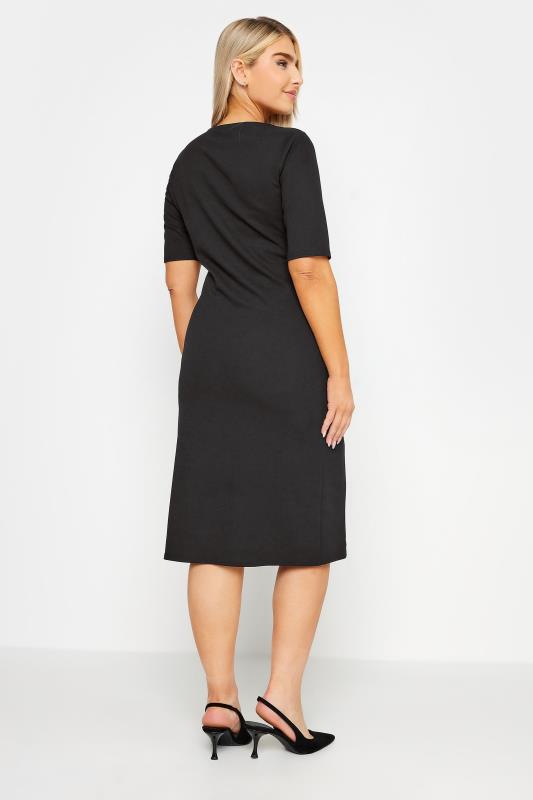M&Co Black Notch Neck Midi Dress | M&Co 3