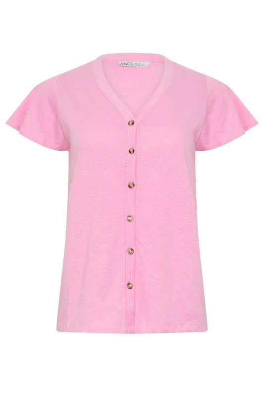 M&Co Pink Cotton Frill Sleeve Blouse | M&Co 5