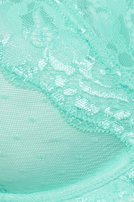 YOURSET 2 PACK Plus Size Blue & White Lace Underwired Mesh Bras | Yours Clothing 11