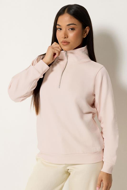  M&Co Petite Pink Quarter Zip Sweatshirt