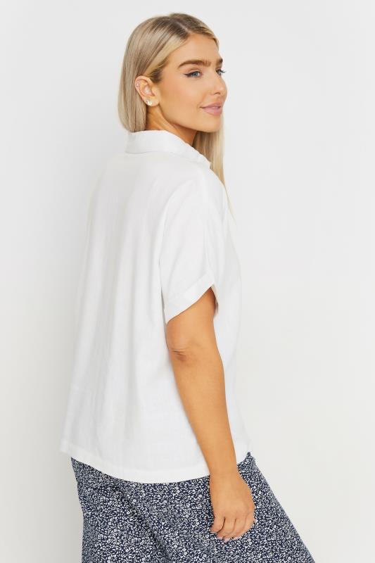 M&Co White Short Sleeve Linen Shirt | M&Co 3