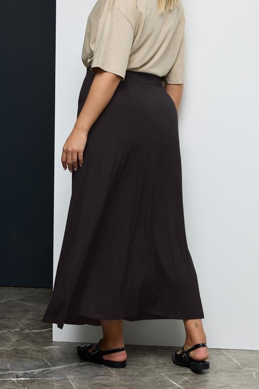 Black Maxi Jersey Strtech Skirt With Pockets, Plus size 16 to 36 2
