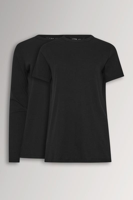 LTS Tall 2 PACK Black Short Sleeve & Long Sleeve Top