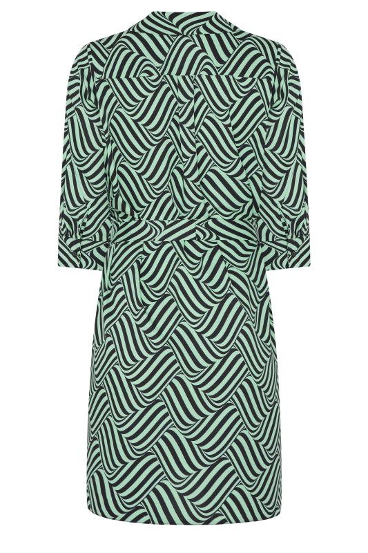 M&Co Green Geometric Print Shirt Dress | M&Co 7
