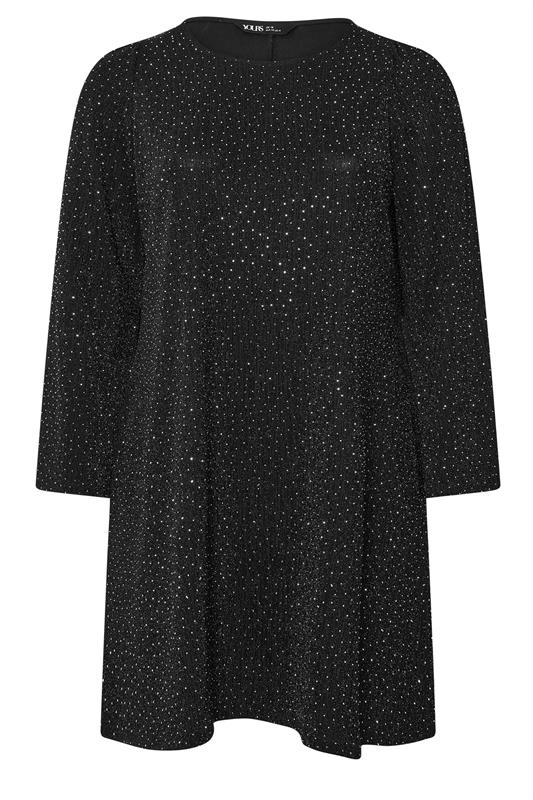 YOURS Curve Plus Size Black Flute Sleeve Swing Dress | Yours Clothing 7
