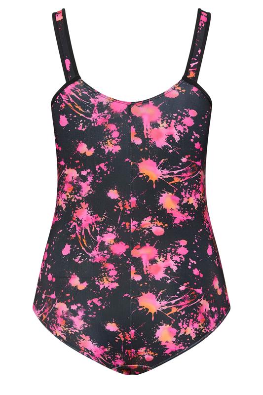 YOURS Plus Size Pink Active Splash Print Swimsuit | Yours Clothing 7