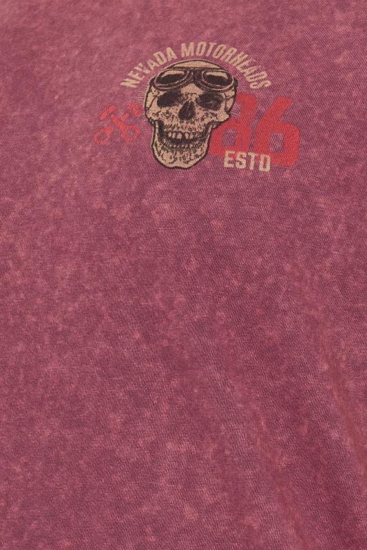 BadRhino Big & Tall Red Acid Wash 'Nevada Motorheads' Slogan T-Shirt | BadRhino 7