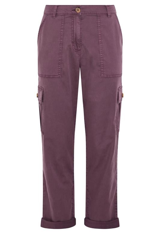 M&Co Berry Purple Cargo Trousers | M&Co 5