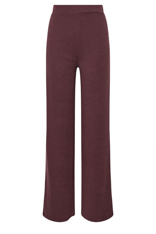 LTS Tall Women's Berry Red Textured Wide Leg Trousers | Long Tall Sally 5