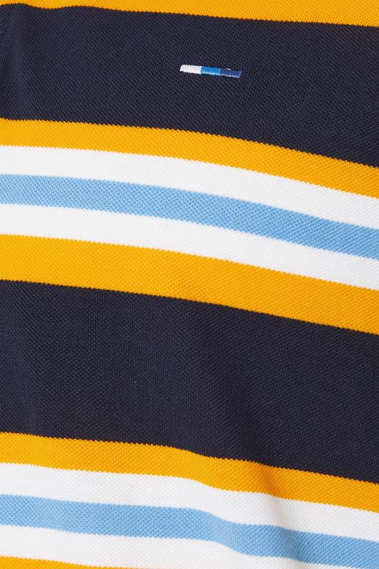 BadRhino Big & Tall Navy Blue & Yellow Striped Polo Shirt | BadRhino 7
