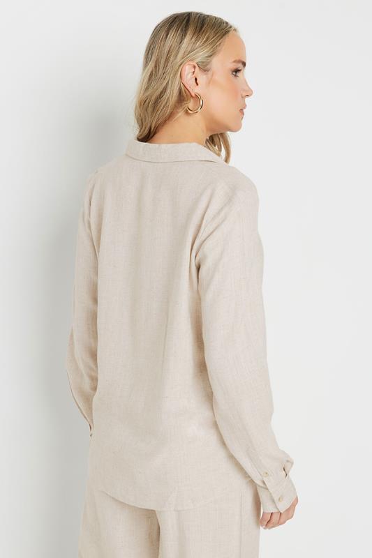 LTS Tall Stone Brown Linen Oversized Long Sleeve Shirt | Long Tall Sally 5