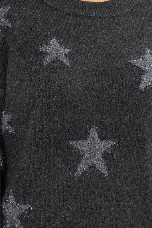 EVANS Plus Size Grey Star Tinsel Detail Jumper | Evans 4