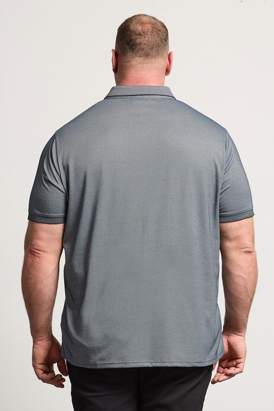 BadRhino Big & Tall Navy Blue Textured Polo Shirt | BadRhino 2