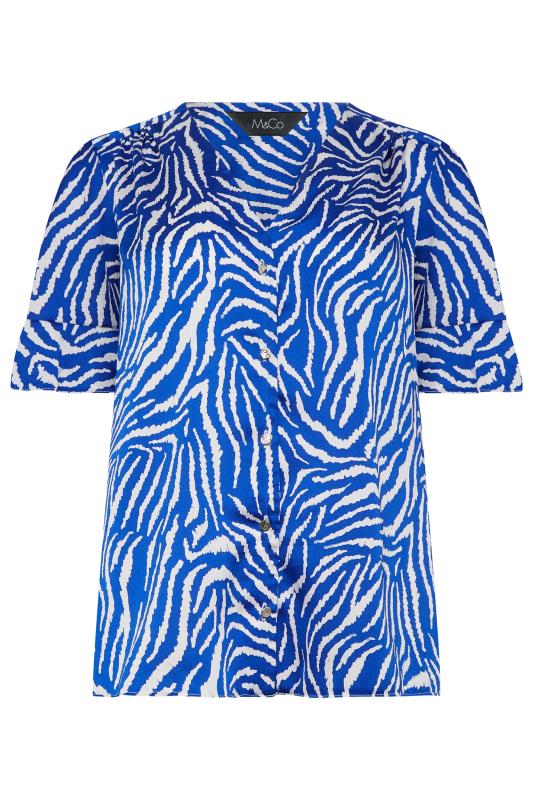 M&Co Cobalt Blue Zebra Print Shirt | M&Co 6