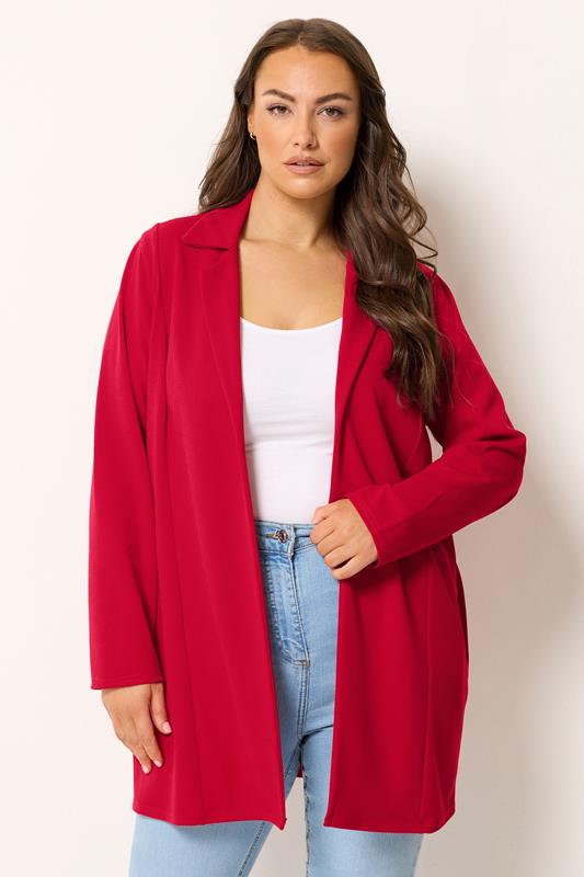 YOURS Curve Red Longline Blazer