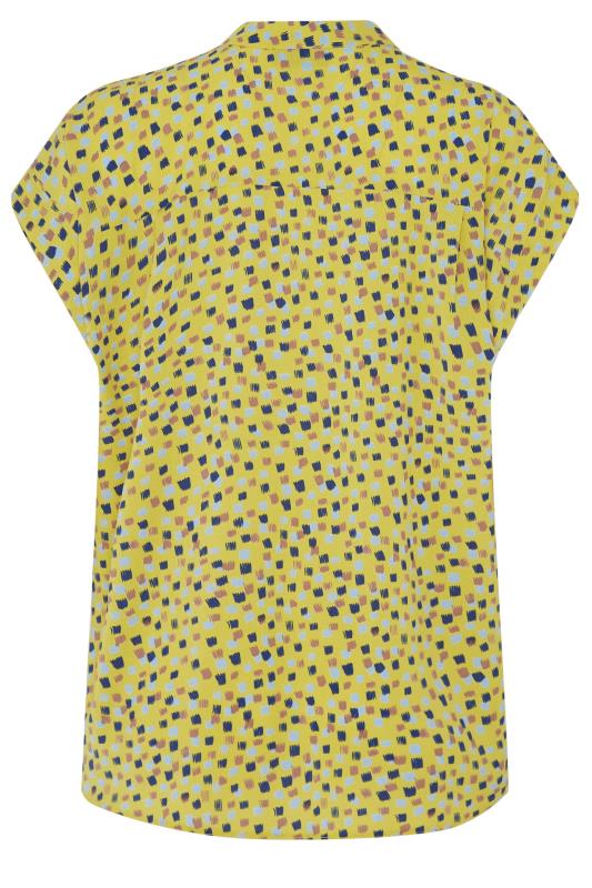 M&Co Yellow Spot Print V-Neck Shirt| M&Co 7