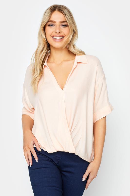 M&Co Light Pink V-Neck Collared Shirt | M&Co 1