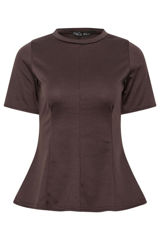 M&Co Petite Chocolate Brown Fitted Waist T Shirt | M&Co 5