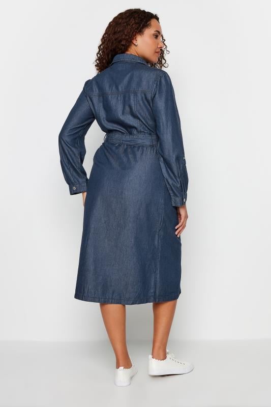 M&Co Blue Dark Wash Tencel Denim Midi Dress | M&Co 4