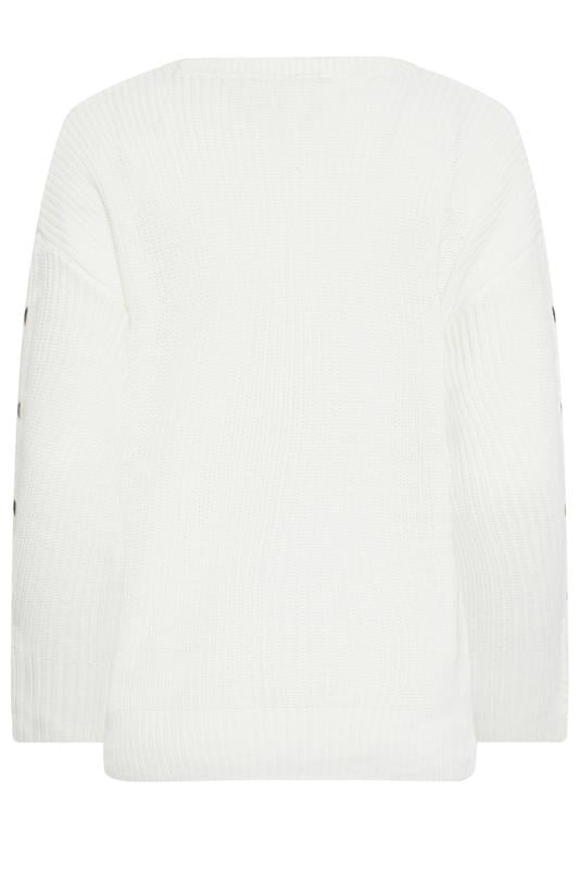 M&Co Petite Ivory White Button Sleeve Detail Jumper | M&Co 6