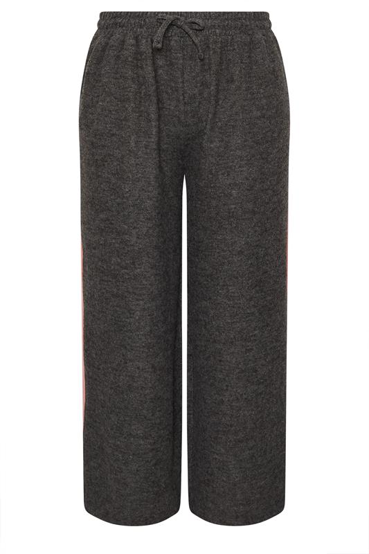 YOURS Plus Size Grey Side Stripe Trousers | Yours Clothing 6