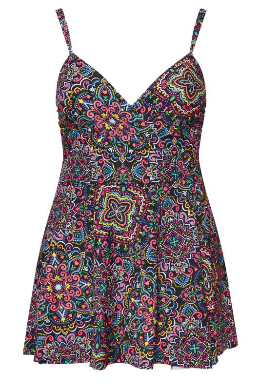 YOURS Plus Size Black Paisley Print Swimdress | Yours Clothing 8