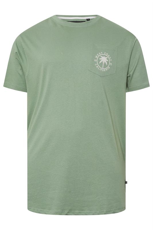 KAM Big & Tall Sage Green 'Pasadena' Reverse T-Shirt | BadRhino 2