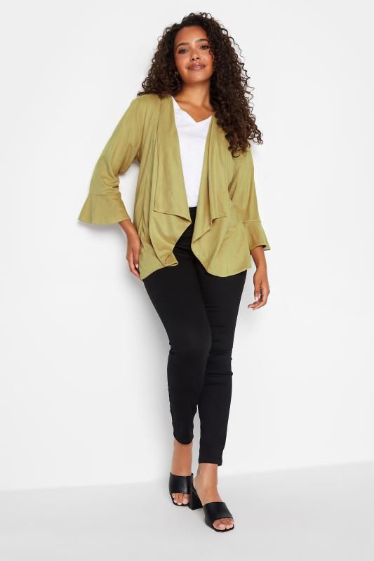 M&Co Mustard Yellow Suedette Waterfall Jacket | M&Co  2