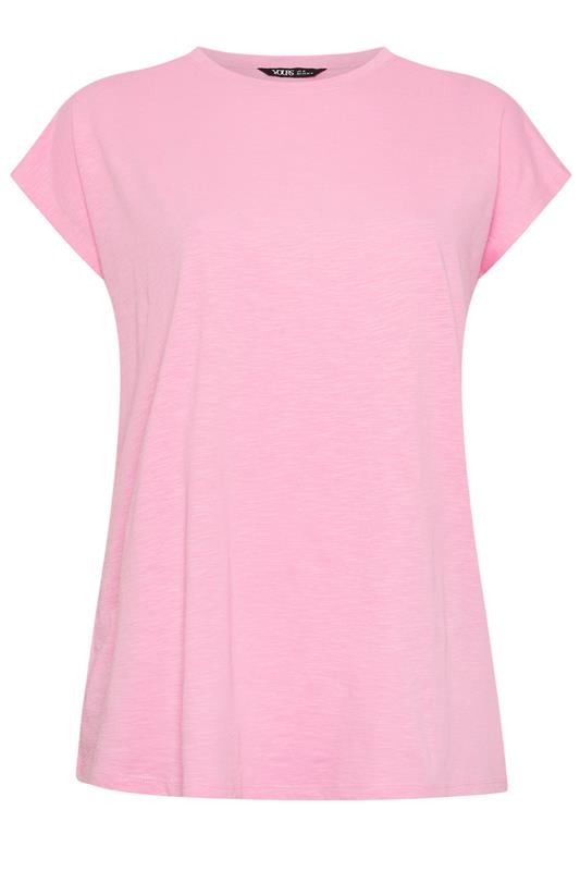 YOURS 3 PACK Plus Size Pink & White Grown-On Sleeves T-Shirts | Yours Clothing 12