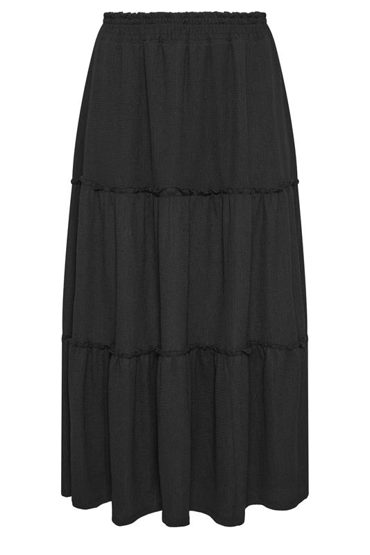 YOURS Plus Size Black Tiered Maxi Skirt | Yours Clothing 5