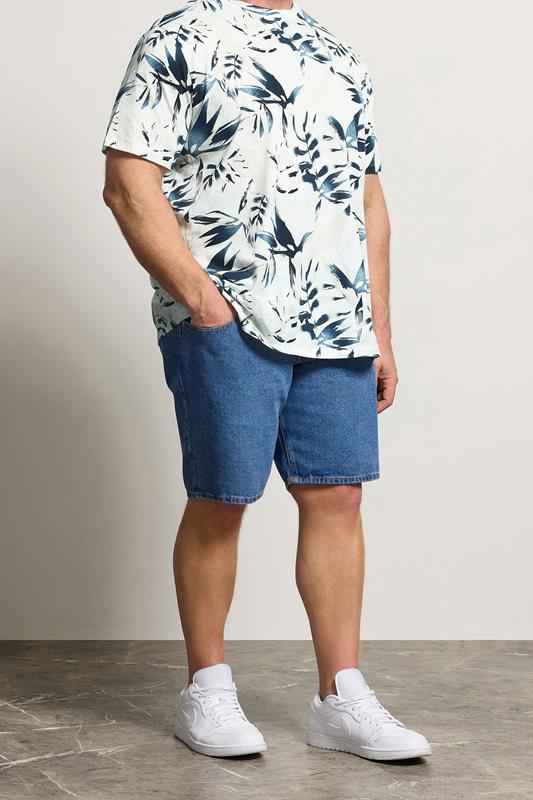 JACK & JONES Big & Tall Blue Denim Shorts | BadRhino 1