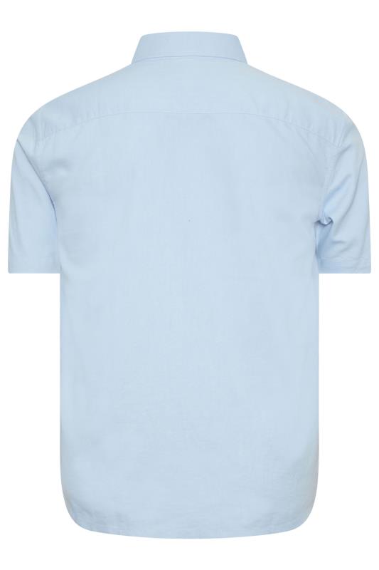 BadRhino Big & Tall Premium Light Blue Short Sleeve Oxford Cotton Shirt | BadRhino 4