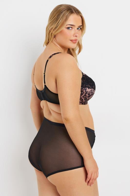 YOURS Plus Size Pink Leopard Print Satin T-Shirt Bra | Yours Clothing 2