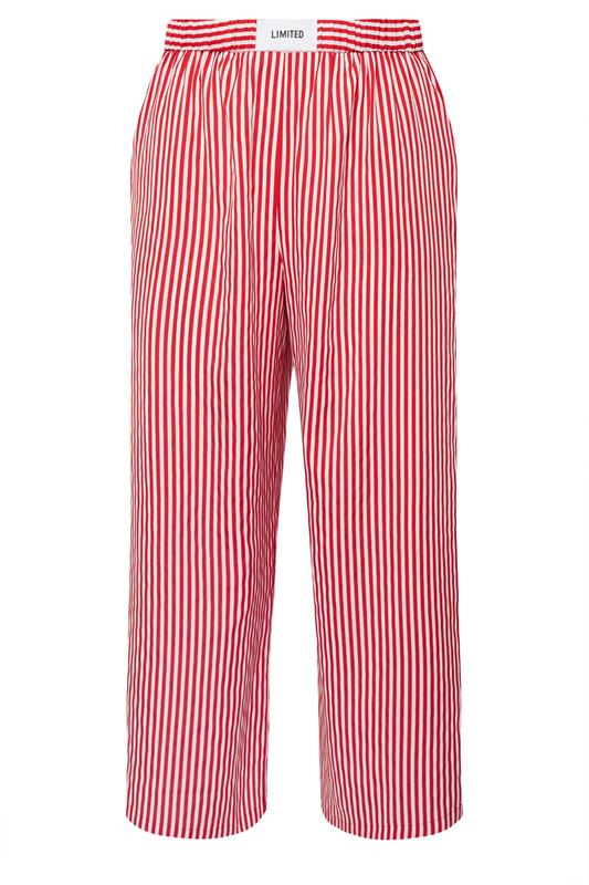 LIMITED COLLECTION Plus Size Red Stripe Boxer Waist Trousers | Yours Clothing 6