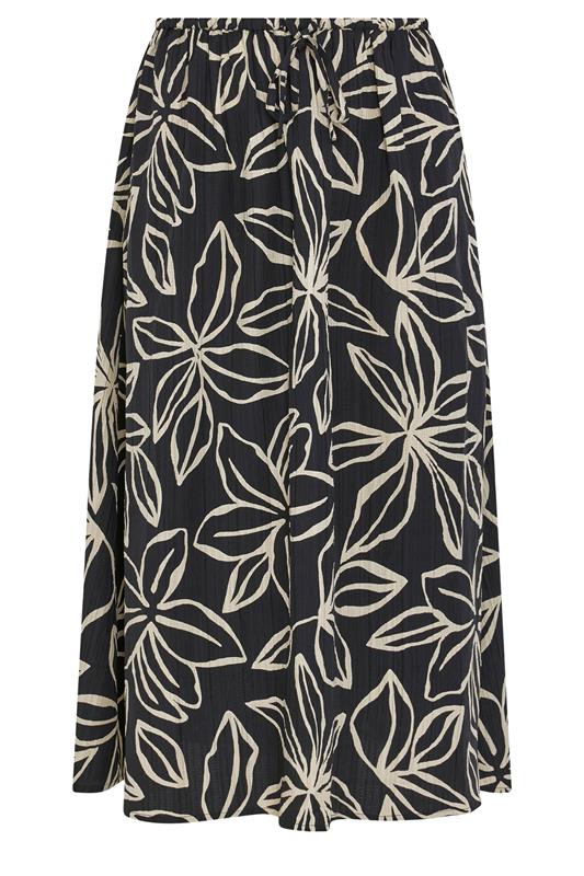 YOURS Plus Size Black Floral Textured Maxi Skirt | Yours Clothing 5
