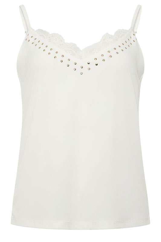 STAR White Stud Detail Lace Cami Top | StarByJM 5