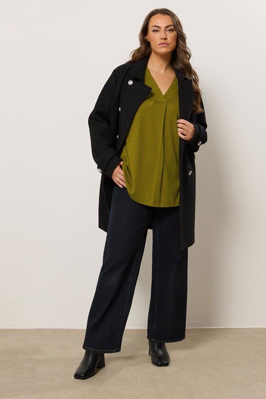EVANS Curve Green Premium Jersey Pleat Swing Top 4