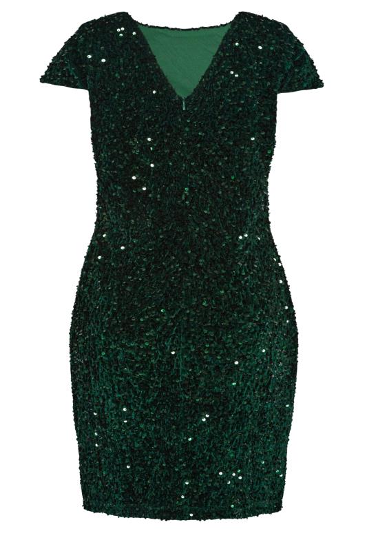 M&Co Green Sequin Velvet Shift Dress | M&Co 8