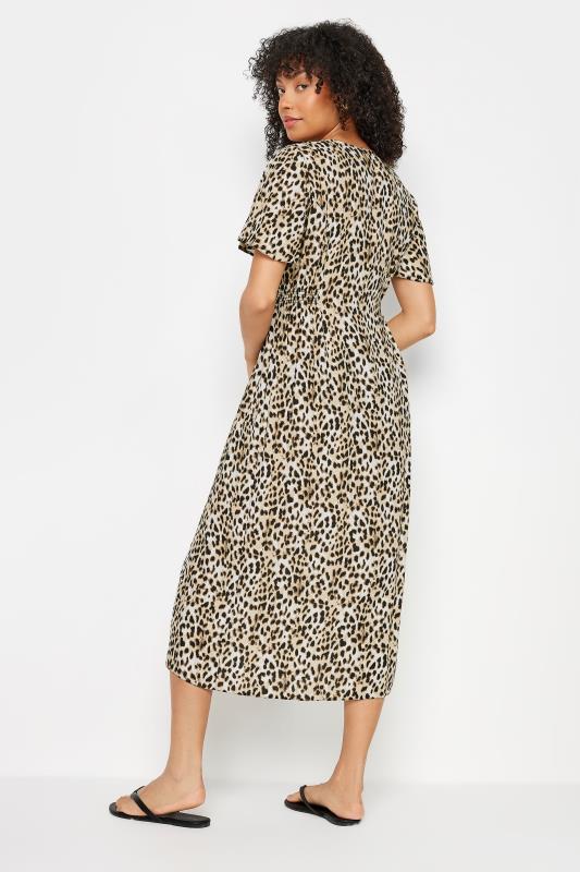 M&Co Natural Brown Leopard Print Button Through Midi Tea Dress | M&Co 3