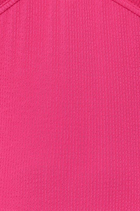 YOURS Plus Size Pink Buckle Textured Swimsuit | Yours Clothing 6