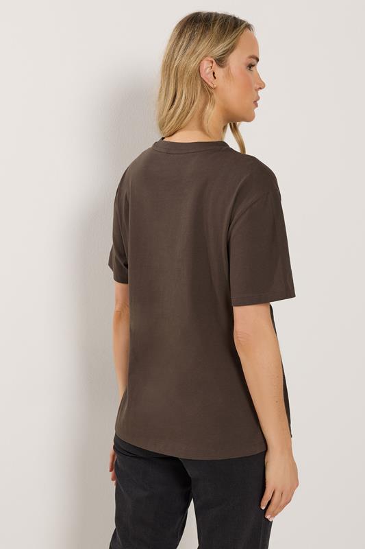 LTS Tall Women's Chocolate Brown Twist Front Cotton T-Shirt | Long Tall Sally 2
