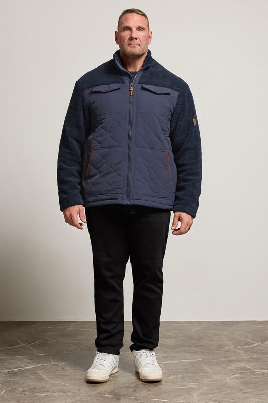 D555 Big & Tall Navy Blue Quilted Sherpa Fleece | BadRhino 1