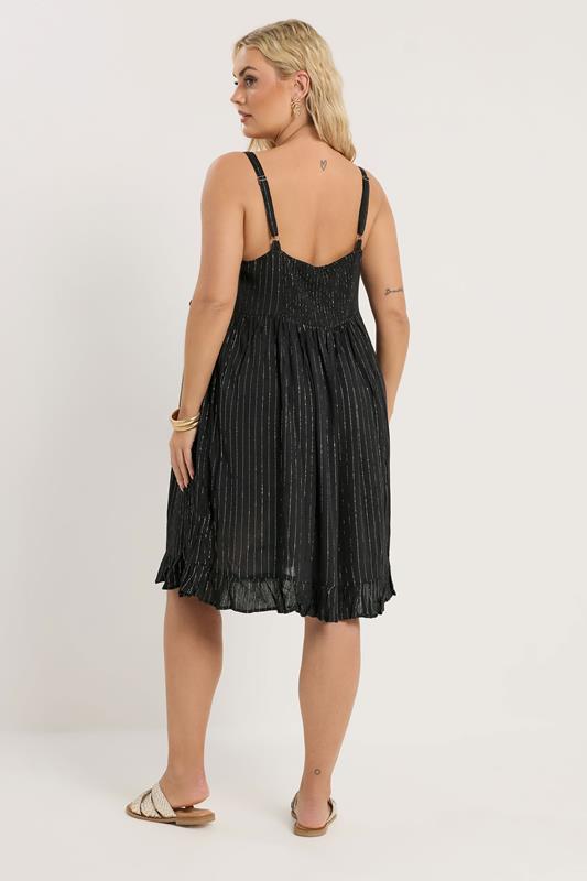 YOURS Plus Size Black Crinkle Mini Beach Dress | Yours Clothing 4
