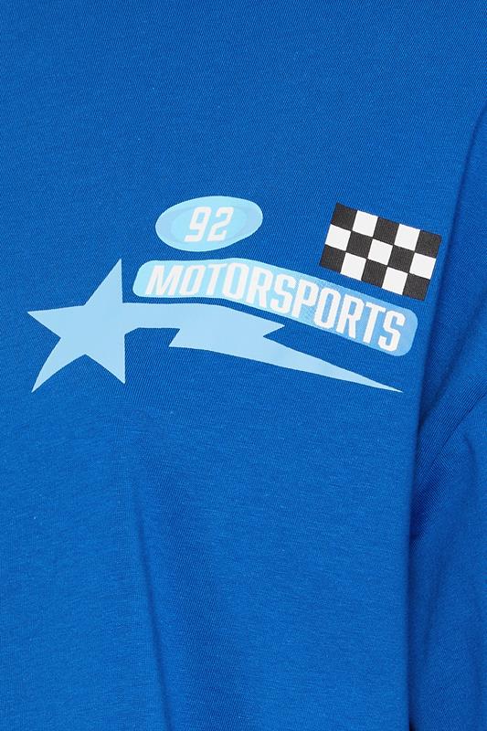 LIMITED COLLECTION Plus Size Blue 'Speedway' Graphic Motorsport 2-In-1 T-Shirt | Yours Clothing 8