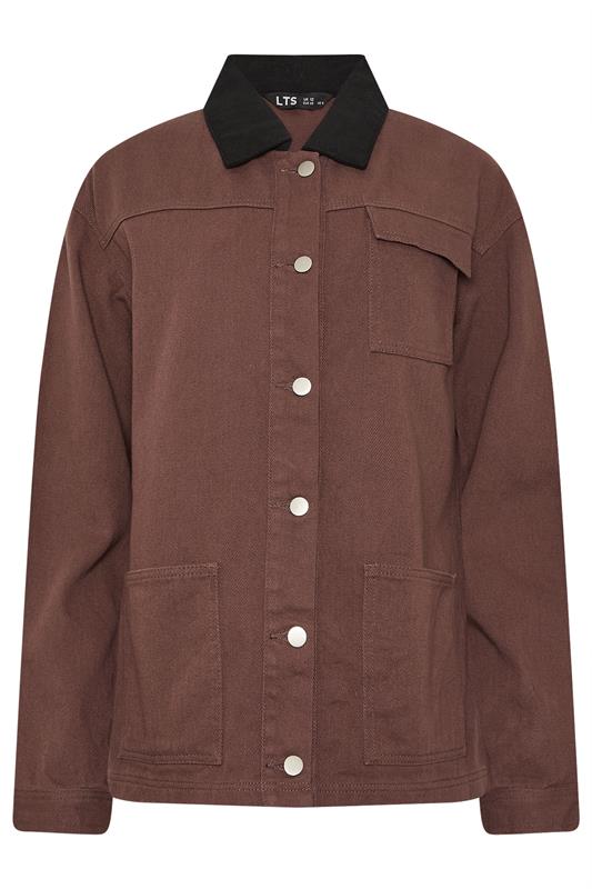 LTS Tall Women's Chocolate Brown Twill Barn Jacket | Long Tall Sally 6