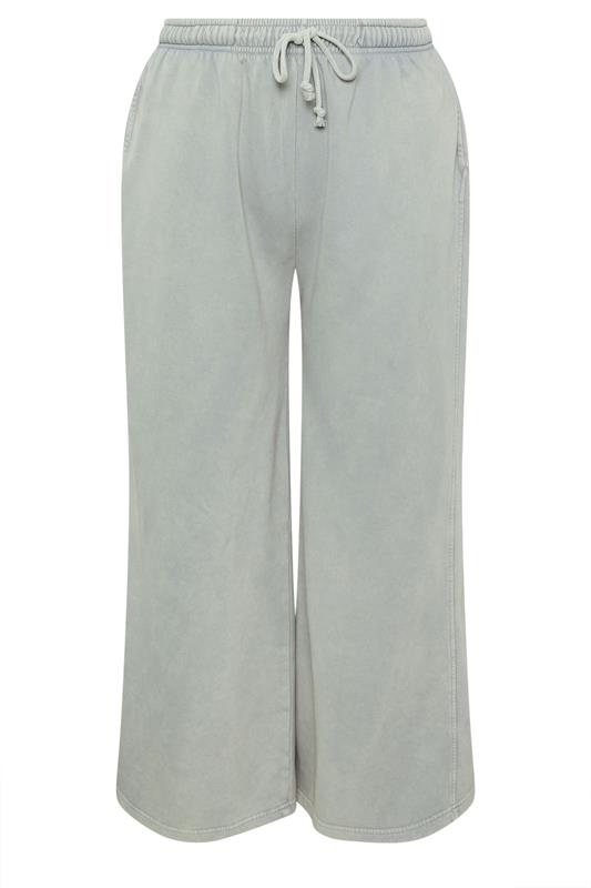 YOURS Plus Size Grey Wide Leg Joggers | Yours Clothing 5