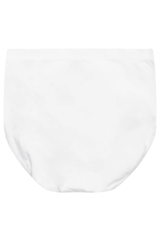 YOURS Plus Size White Seamless Light Control Full Briefs | Yours Clothing 5