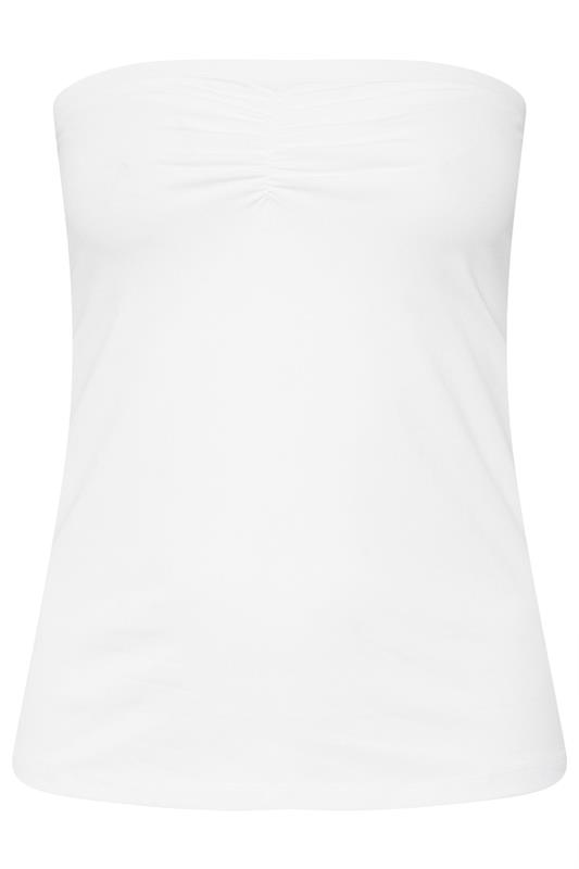 YOURS Plus Size White Bandeau Top | Yours Clothing 5